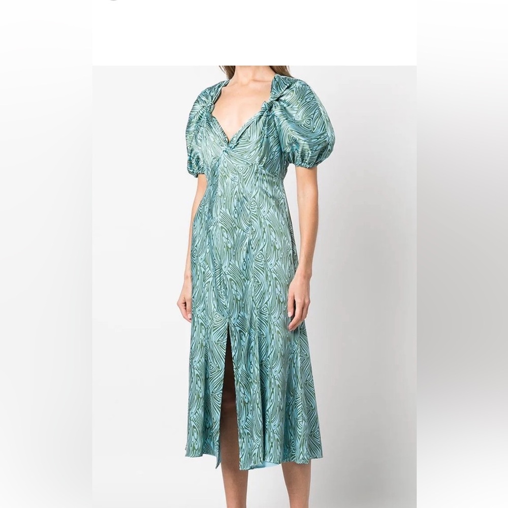 Cinq à Sept Teal Patterned Maxi Dress Celeste Multi